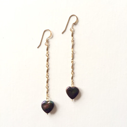 SALE♡Heart Pearl Earrings 2枚目の画像