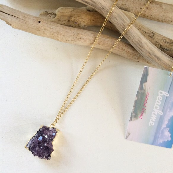 ♡SALE♡Natural Amethyst long Necklace 1枚目の画像