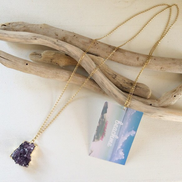 ♡SALE♡Natural Amethyst long Necklace 3枚目の画像