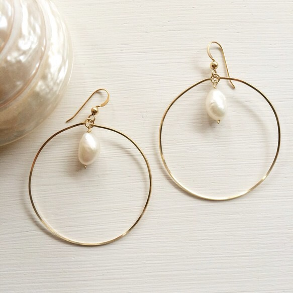 Fresh Water Pearl Hoop Earrings 2枚目の画像