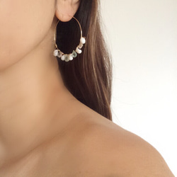 ♡SALE♡ Berylmix & Seashells foop earrings 3枚目の画像