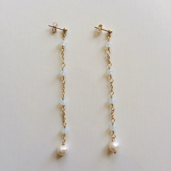 ♡SALE♡ Fresh water pearl.operl earrings 1枚目の画像
