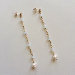 ♡SALE♡ Fresh water pearl.operl earrings 2枚目の画像
