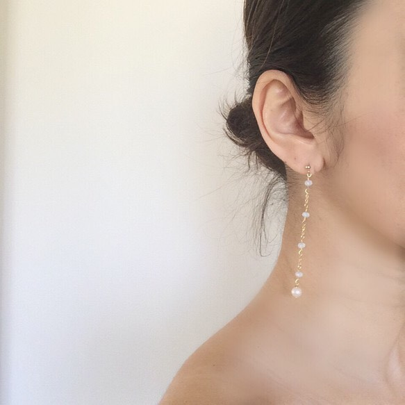 ♡SALE♡ Fresh water pearl.operl earrings 3枚目の画像
