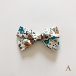 Handmade Liberty Flower Bow ハンドメイド リバティリボンクリップ A 1枚目の画像