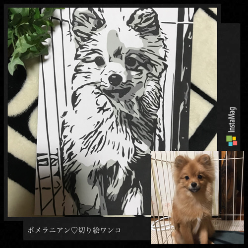 2色アート☆切り絵オーダー受付ページ 切り絵 mei_chan 通販 11233430