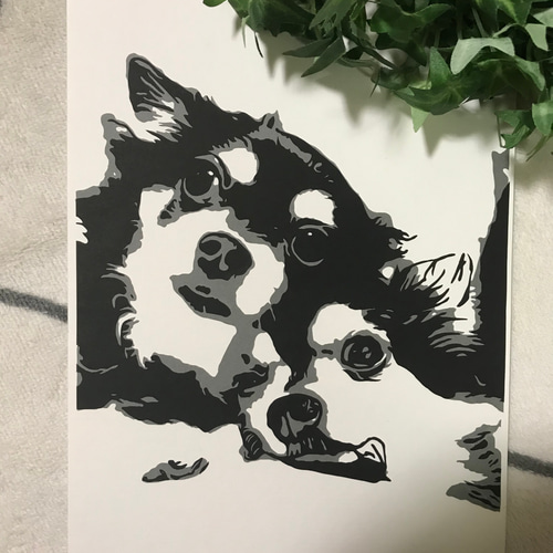 影1色アート♥︎切り絵オーダー受付ページ 切り絵 mei_chan 通販