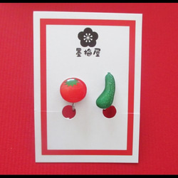 番茄和黃瓜耳環 第1張的照片