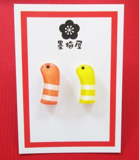[樹脂耳環] Chinanago（Nishikianago橙色×黃色）耳環 第1張的照片