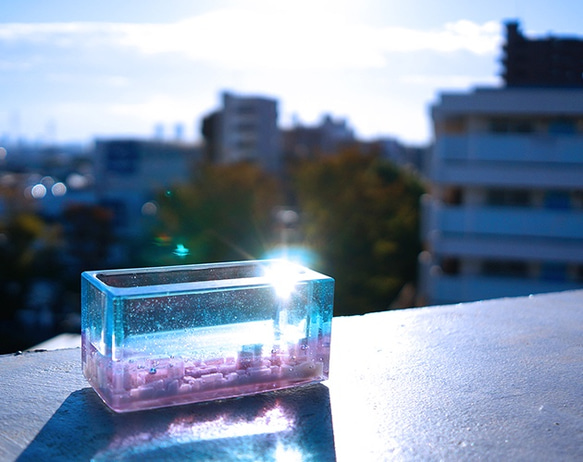 切り取った空のカードホルダー “sora” [朝/ブルー＆ピンク] 2枚目の画像