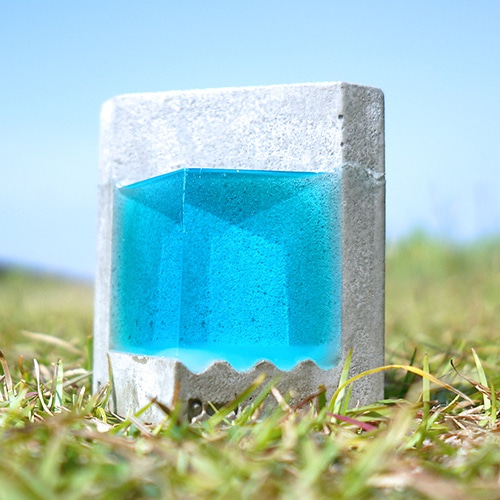 小さな海のペンスタンド。 “Pool-F”(ブルー) ペン・筆記用具