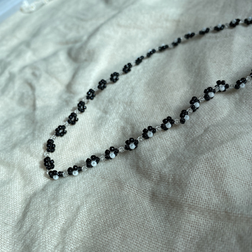 ビーズチョーカー ビーズネックレス お花 韓国アクセサリー チョーカー