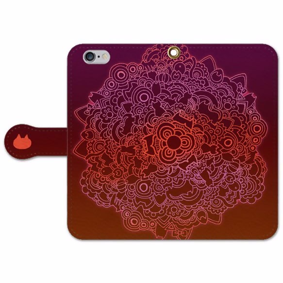 ネコタングル choco 手帳型iPhoneケース 2枚目の画像