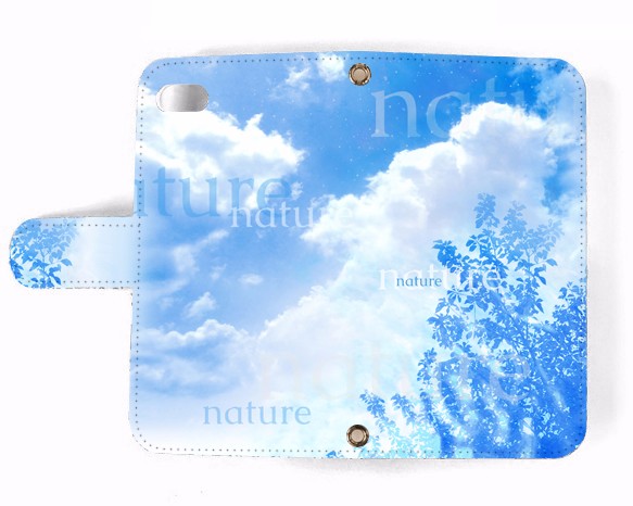 【送料無料】nature 手帳型スマホケース 2枚目の画像