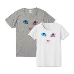 メンズ・レディースサイズ有★猫顔Ｔシャツ 1枚目の画像