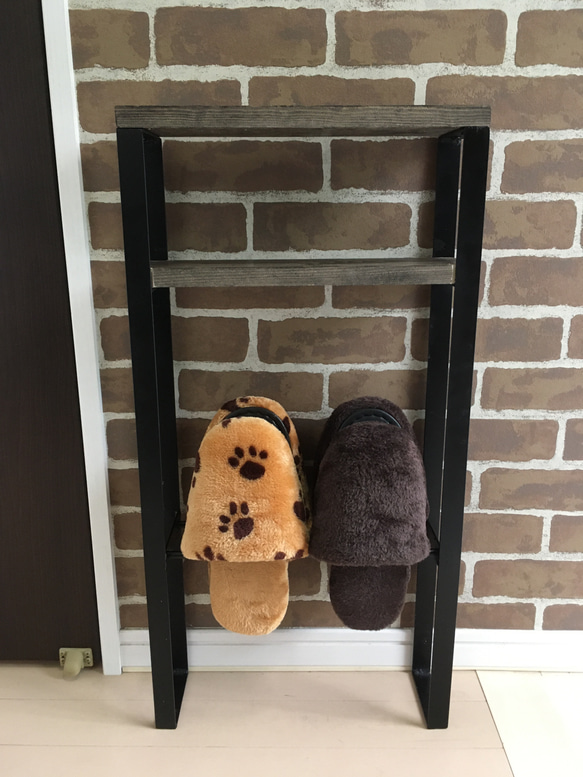 【再販※受注生産】 アイアン　スリッパラック 2枚目の画像