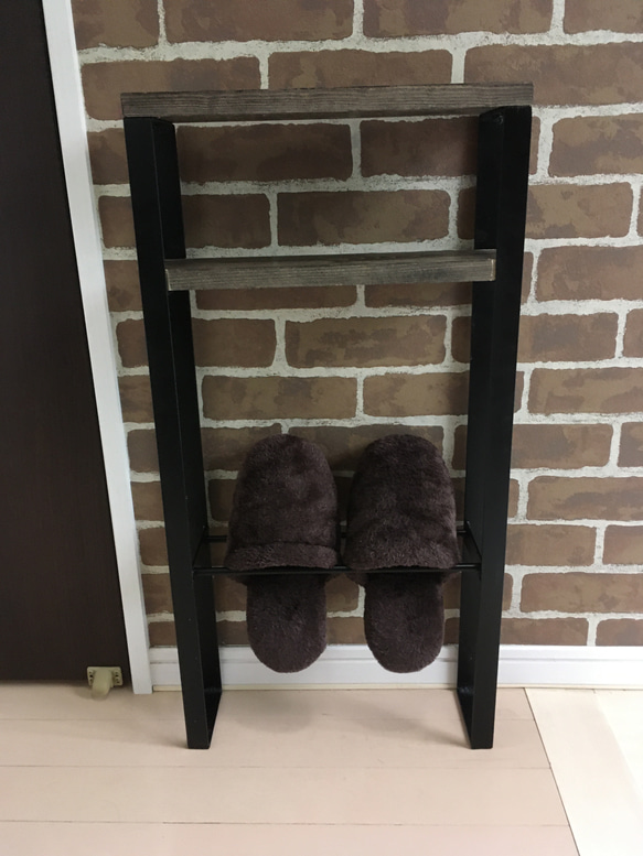 【再販※受注生産】 アイアン　スリッパラック 3枚目の画像