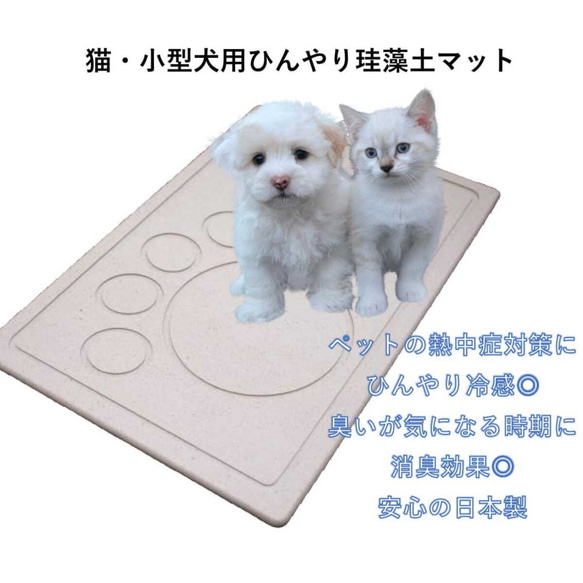 iiZii 猫 小型犬 ひんやり 冷感 珪藻土 マット ペットグッズ 3枚目の画像