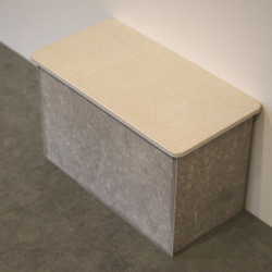 iiZii 国産 珪藻土 サニタリーボックス 長方形 消臭 乾燥 パウダーモルタル コンクリート調 1枚目の画像
