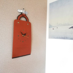 時計 レザー クロック 掛け時計 本革 40107 掛け時計・置き時計