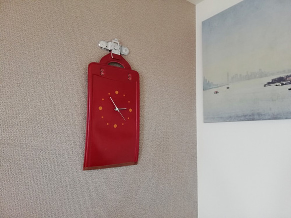 Wall Clock red 【掛-kakeru- シリーズ】 4枚目の画像