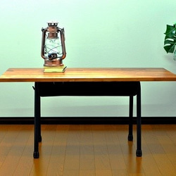 ローテーブル 学校机 90×45×41 アップサイクル パイン材 テレビ台 4枚目の画像