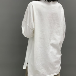 春秋 長袖Tシャツ ラウンドネックプルオーバーTシャツ ミッドレングスの厚手 レディース トップス コットン 5枚目の画像