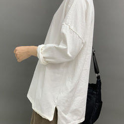 春秋 長袖Tシャツ ラウンドネックプルオーバーTシャツ ミッドレングスの厚手 レディース トップス コットン 8枚目の画像