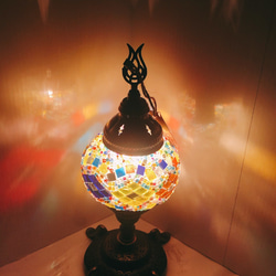 トルコ モザイク ランプ【スタンドNEW】(Ｓサイズ) SLTN-005 2枚目の画像