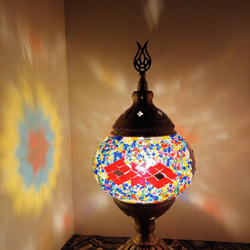トルコ モザイク ランプ スタンドタイプ(Ｍサイズ) SLTN-007 4枚目の画像