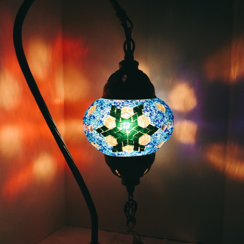 トルコ モザイク ランプ 【スタンドNEW】(Mサイズ) SLTN-029 スタンド