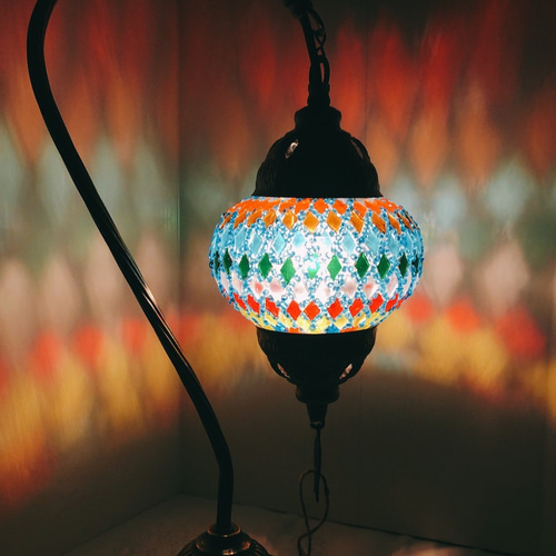トルコ モザイク ランプ 【スタンドNEW】(Mサイズ) SLTN-031 スタンド