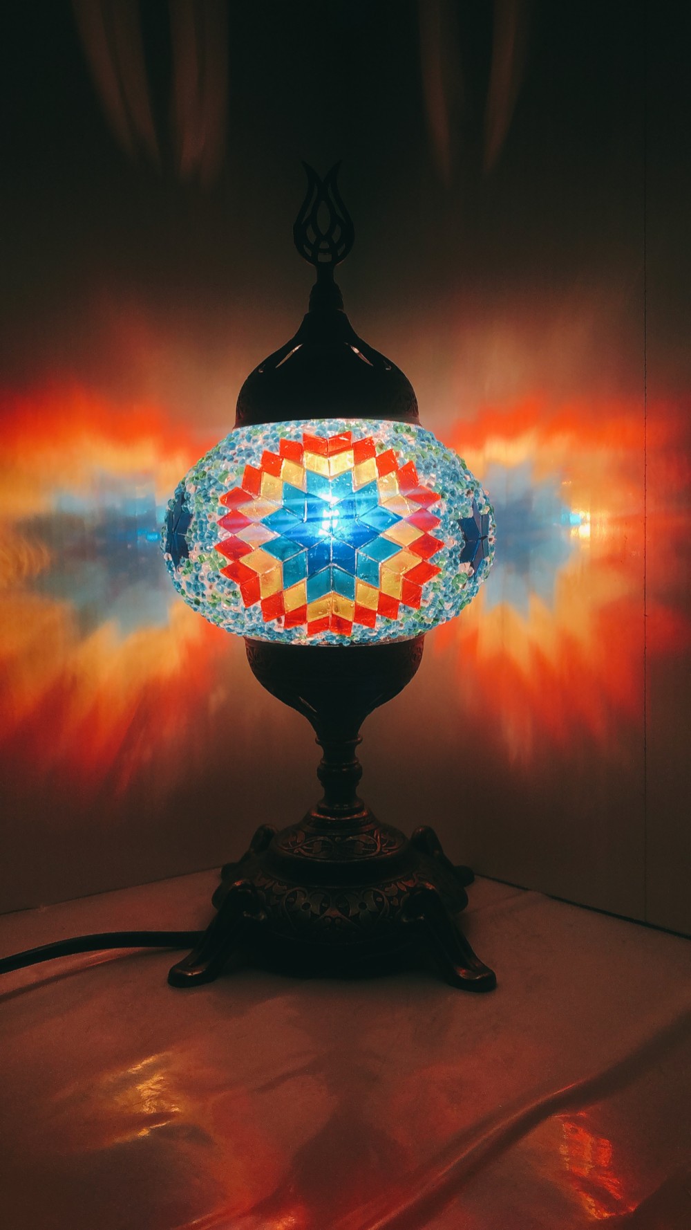 トルコ モザイク ランプ 【スタンドNEW】(Mサイズ) SLTN-033