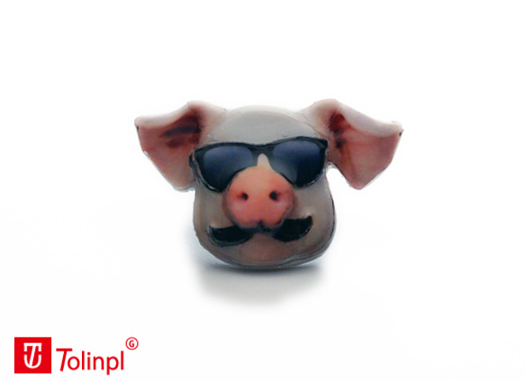 3Dプリントピアス-FLING PIG 2枚目の画像