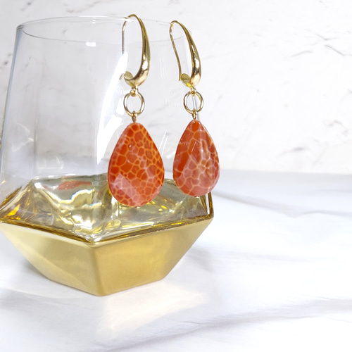 pierce】“『炎』を象徴する守護石” ファイアーアゲート ニッケルフリー