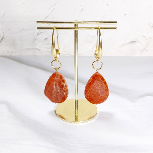 pierce】“『炎』を象徴する守護石” ファイアーアゲート ニッケルフリー