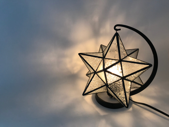【mさまオーダー品】ステンドグラス　星のランプ 1枚目の画像