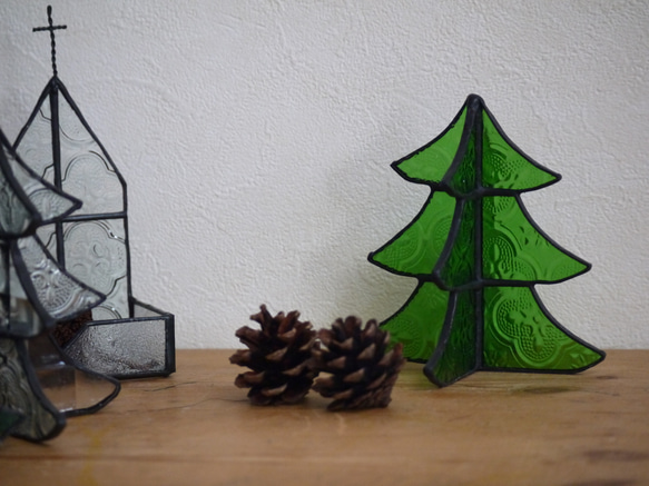 ステンドグラス　クリスマスツリーa 4枚目の画像