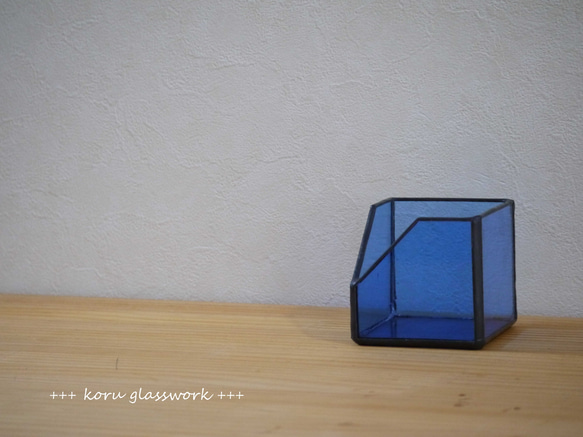 ステンドグラス　box　blue 1枚目の画像