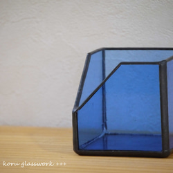 ステンドグラス　box　blue 5枚目の画像