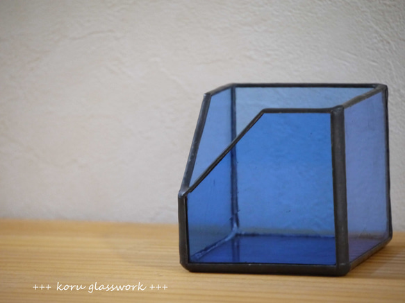 ステンドグラス　box　blue 5枚目の画像