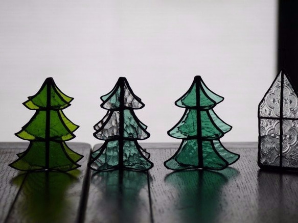 【n様オーダー品】ステンドグラス　クリスマスツリー　ｇ 2枚目の画像