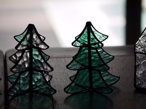 【n様オーダー品】ステンドグラス　クリスマスツリー　ｇ 3枚目の画像