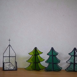 ステンドグラス　クリスマスツリー　ｈ（ミックスカラー） 6枚目の画像