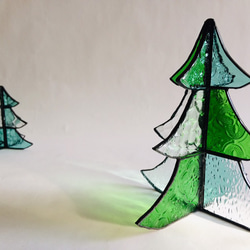 ステンドグラス　クリスマスツリーf ミックスカラー大 1枚目の画像