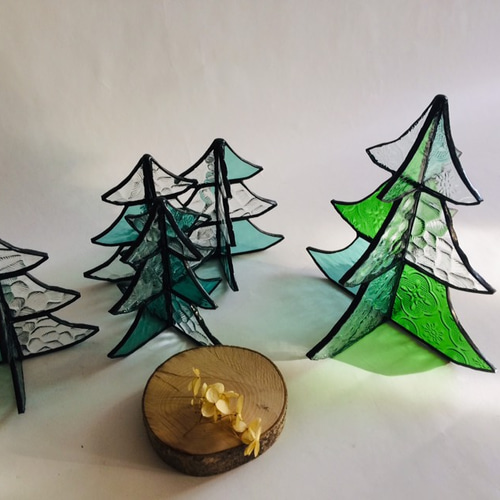 ステンドグラス　クリスマスツリー ステンドグラス クリスマスツリーf ミックスカラー大 その他インテリア