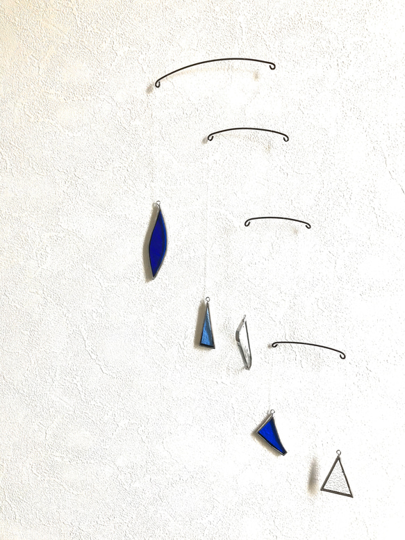 【手作りキット】ステンドグラス　モビール（blue) 5枚目の画像