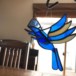 ステンドグラス　青い鳥 4枚目の画像