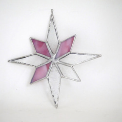 【B様オーダー品】ステンドグラス 星のオーナメント　pink 4枚目の画像
