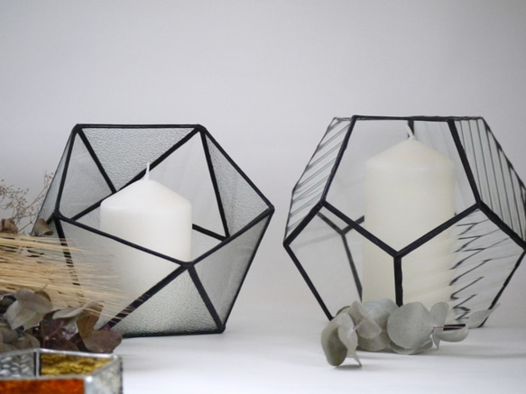 ステンドグラス 　テラリウム（大）５角形12面体 2枚目の画像